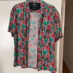 Boho Grove Rayon Floral Short Sleeve Shirt